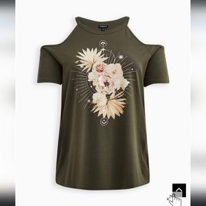Torrid Graphic Classic Fit Cotton Cold Shoulder Top